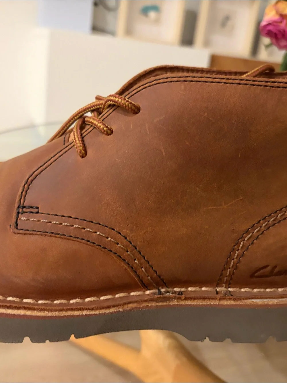 Clarks Men's Tan Leather Chukka Boots